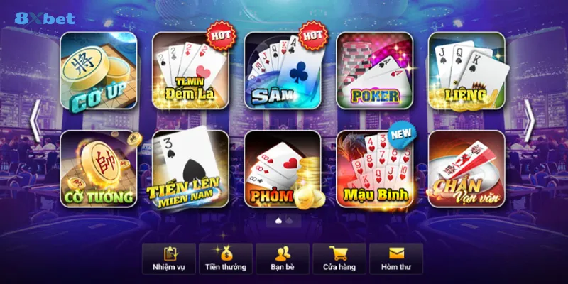 Khám phá các tựa game bài hấp dẫn có tại 8x bet